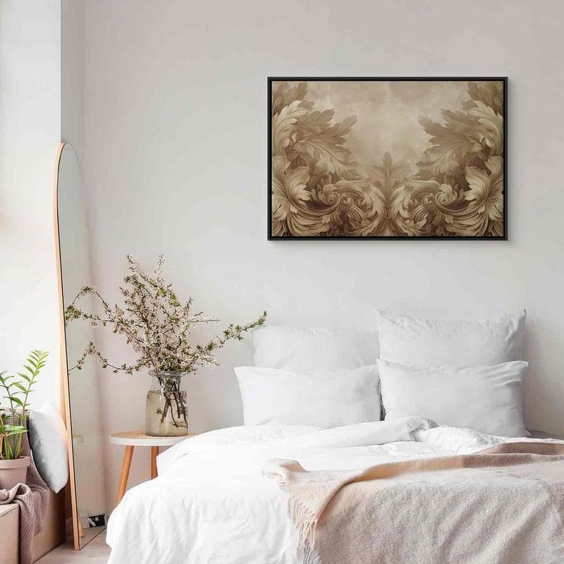 Quadro - Carved Baroque Ornaments Rich Composition in Sepia Colors in Poster e stampe Collezione Casa - Trebisacce, commercioVirtuoso.it