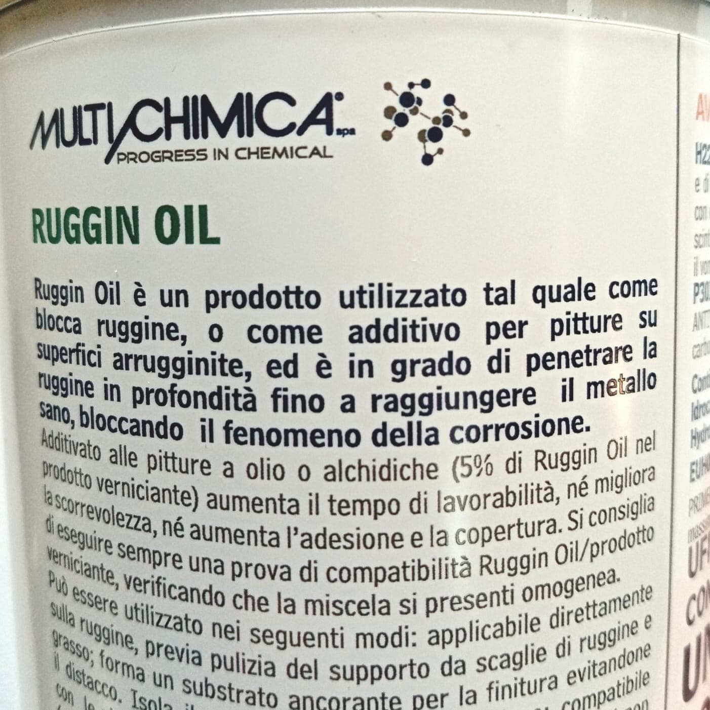 Ruggin Oil 1lt blocca ruggine additivo anticorrosivo trasparente per vernice in Convertitori di ruggine e mangiaruggine Aloiserw.com - Altomonte, commercioVirtuoso.it