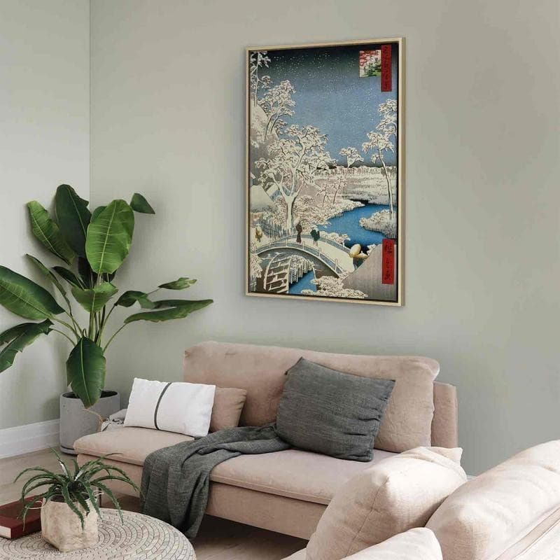 Quadro - Drum bridge and Setting Sun Hill at Meguro from the series (Utagawa Hiroshige) in Poster e stampe Collezione Casa - Trebisacce, commercioVirtuoso.it