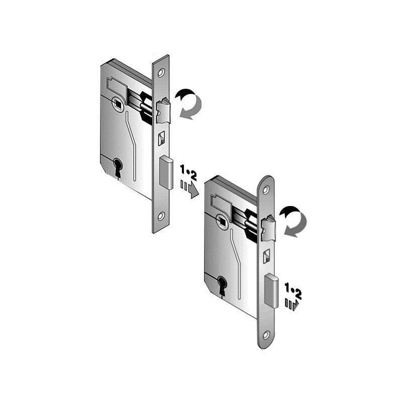 Serratura bronzata ad incasso per porta legno ad infilare patent bordo tondo in Serrature a incastro Aloiserw.com - Altomonte, commercioVirtuoso.it