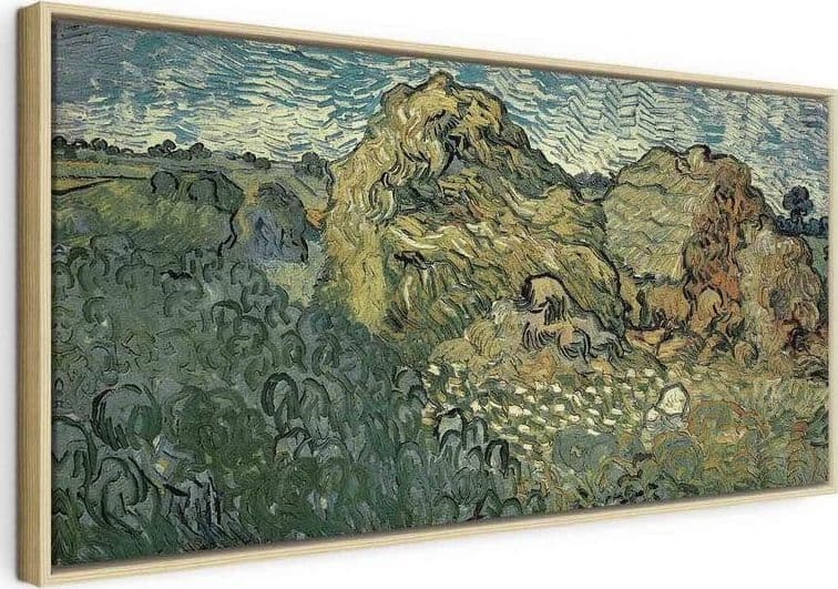 Quadro - Field with Wheat Stacks (Vincent Van Gogh) in Poster e stampe Collezione Casa - Trebisacce, commercioVirtuoso.it