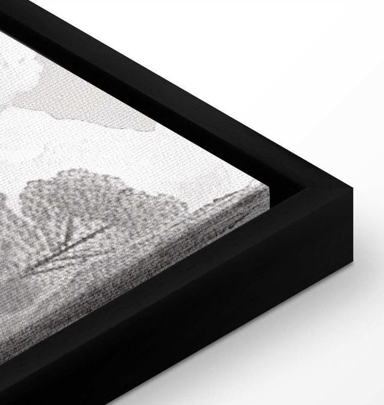 Quadro - Black and White Vintage Landscape Retro View of a Pond with a Boat in Poster e stampe Collezione Casa - Trebisacce, commercioVirtuoso.it
