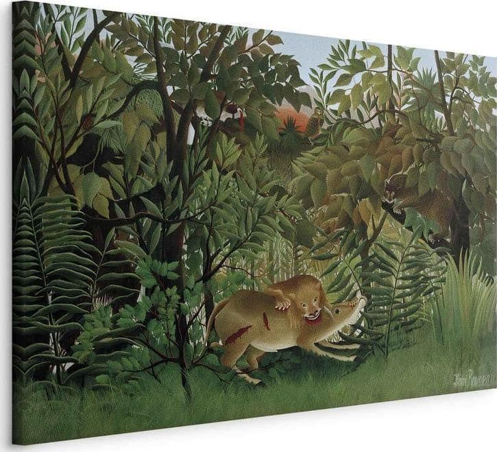Quadro - Le Lion ayant faim se jette sur lAntilope (Henri Rousseau) in Poster e stampe Collezione Casa - Trebisacce, commercioVirtuoso.it