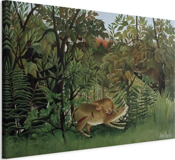 Quadro - Le Lion ayant faim se jette sur lAntilope (Henri Rousseau) in Poster e stampe Collezione Casa - Trebisacce, commercioVirtuoso.it