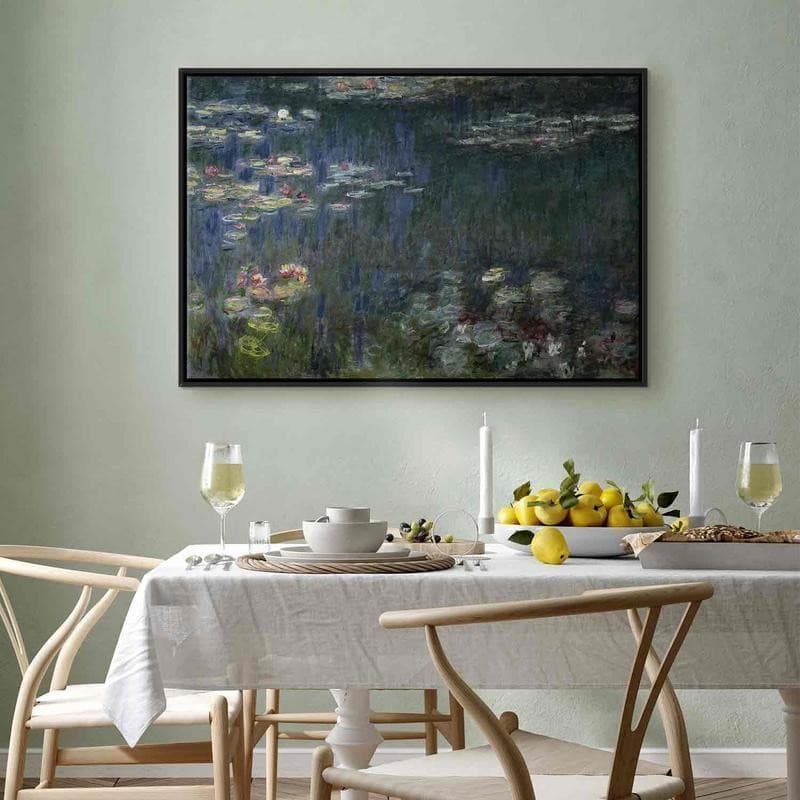 Quadro - Waterlilies: Green Reflections (Claude Monet) in Poster e stampe Collezione Casa - Trebisacce, commercioVirtuoso.it