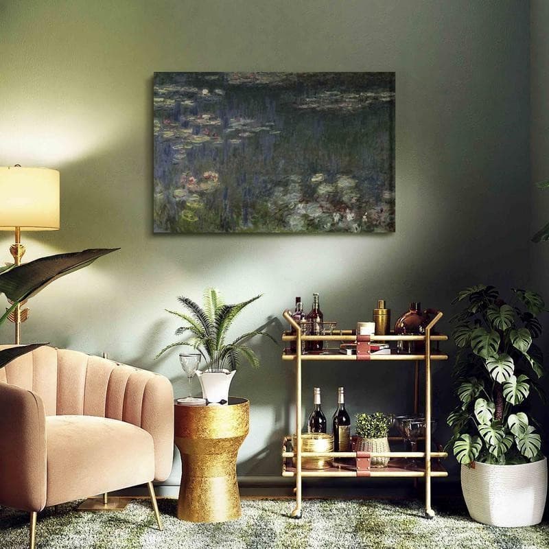 Quadro - Waterlilies: Green Reflections (Claude Monet) in Poster e stampe Collezione Casa - Trebisacce, commercioVirtuoso.it