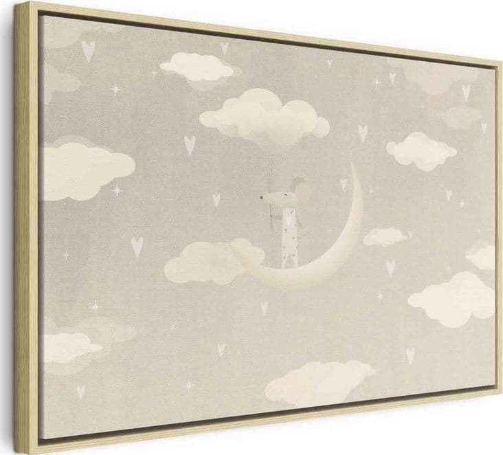 Quadro - Little Conqueror - A Mouse in Heart Pajamas on the Moon Among Clouds in Poster e stampe Collezione Casa - Trebisacce, commercioVirtuoso.it