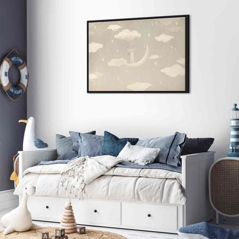 Quadro - Little Conqueror - A Mouse in Heart Pajamas on the Moon Among Clouds in Poster e stampe Collezione Casa - Trebisacce, commercioVirtuoso.it