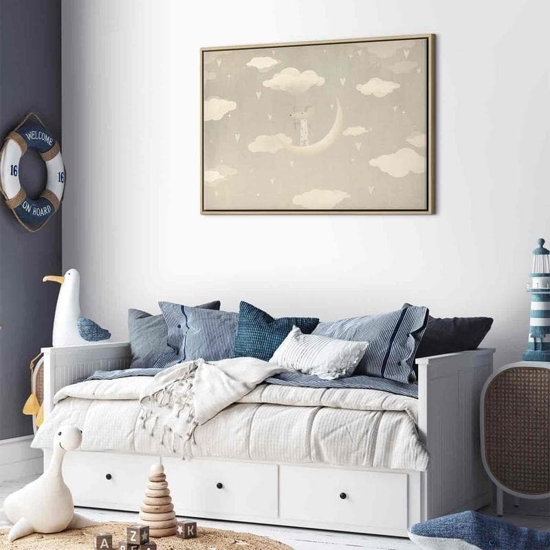 Quadro - Little Conqueror - A Mouse in Heart Pajamas on the Moon Among Clouds in Poster e stampe Collezione Casa - Trebisacce, commercioVirtuoso.it
