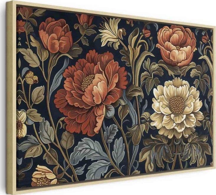 Quadro - Tapestry Large Flowers Retro Floral Motif in Kilim Style in Arazzi e tappezzeria Collezione Casa - Trebisacce, commercioVirtuoso.it