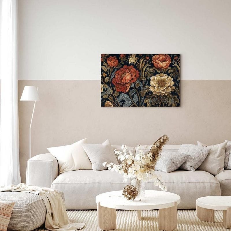 Quadro - Tapestry Large Flowers Retro Floral Motif in Kilim Style in Arazzi e tappezzeria Collezione Casa - Trebisacce, commercioVirtuoso.it