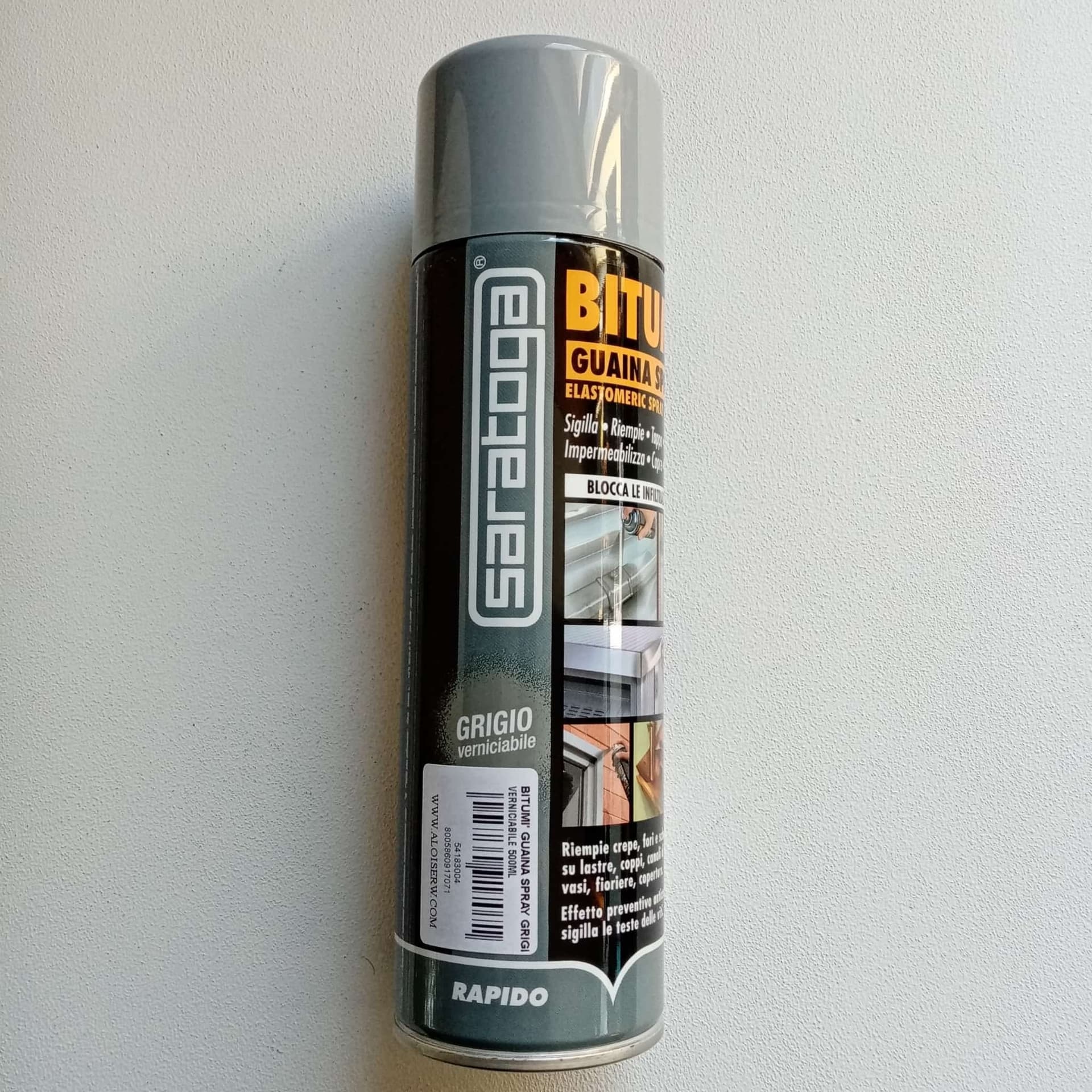 Saratoga Bitumi' 500ml guaina grigia impermeabilizzante sigillante spray in Sigillanti Aloiserw.com - Altomonte, commercioVirtuoso.it