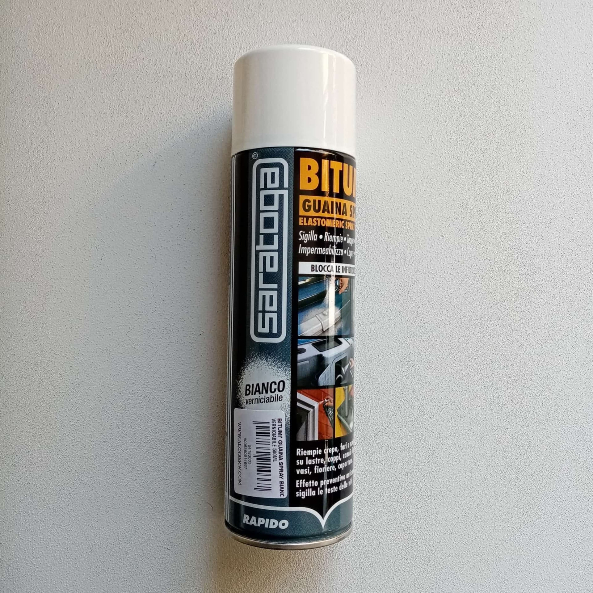 Saratoga Bitumi' 500ml guaina bianca impermeabilizzante sigillante spray in Impermeabili Aloiserw.com - Altomonte, commercioVirtuoso.it