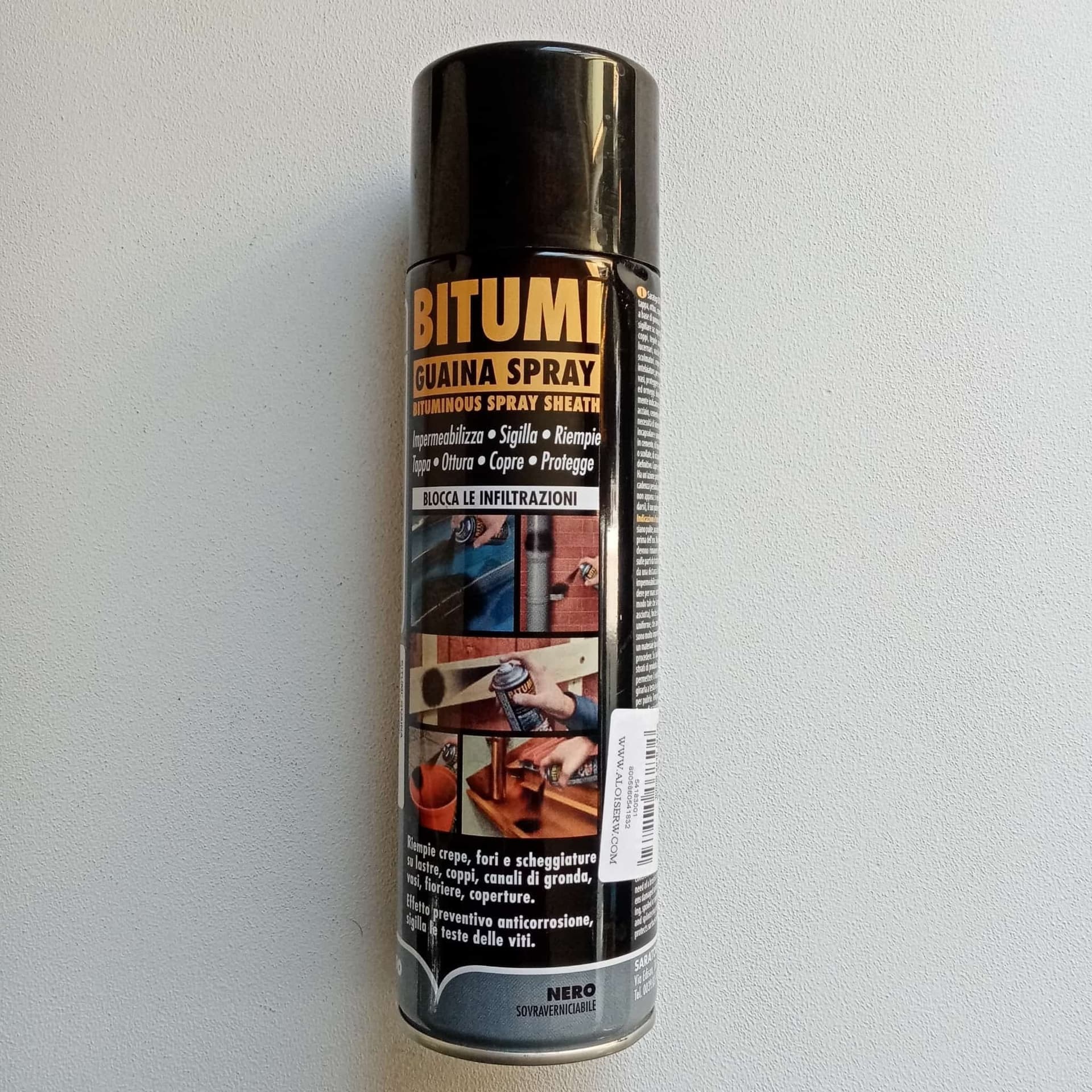 Saratoga Bitumi' 500ml guaina nera impermeabilizzante sigillante spray in Impermeabili Aloiserw.com - Altomonte, commercioVirtuoso.it
