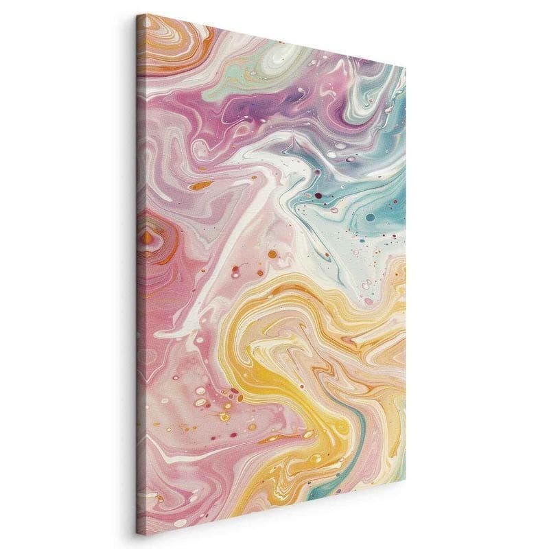 Quadro - Colorful Chaos - Dynamic Shapes in Shades of Pink Yellow and Blue in Poster e stampe Collezione Casa - Trebisacce, commercioVirtuoso.it