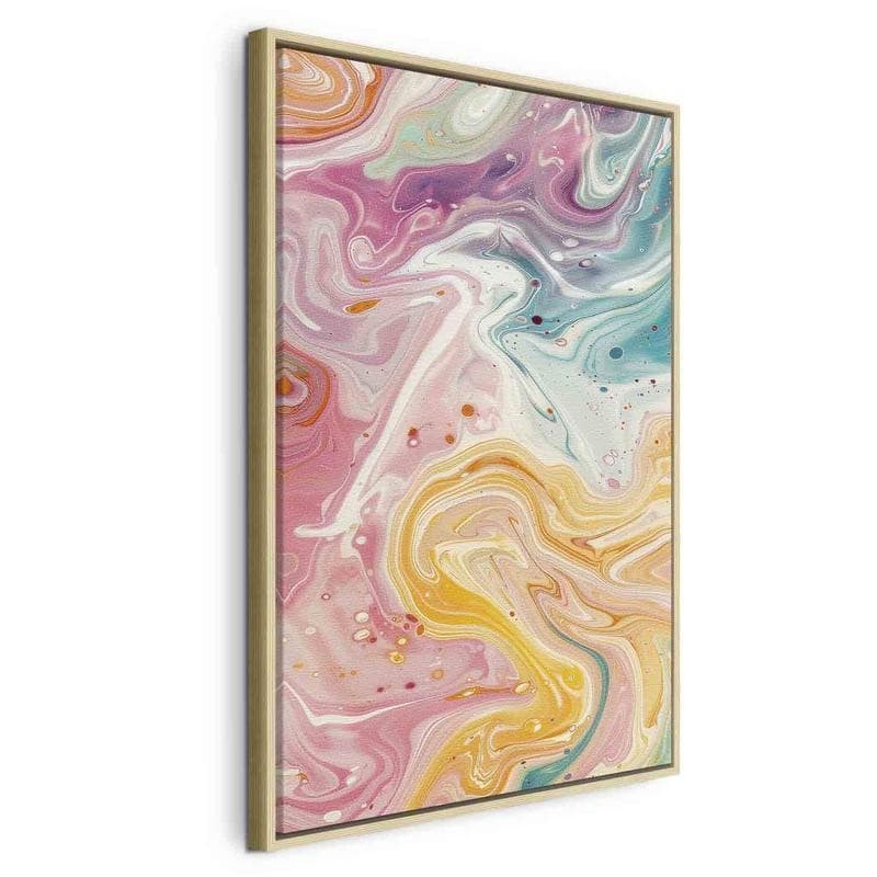 Quadro - Colorful Chaos - Dynamic Shapes in Shades of Pink Yellow and Blue in Poster e stampe Collezione Casa - Trebisacce, commercioVirtuoso.it