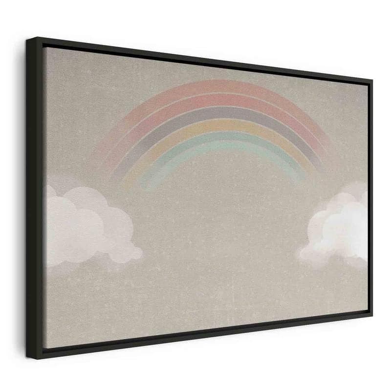 Quadro - Rainy June - Colorful Rainbow Emerging from Clouds on a Bright Background in Poster e stampe Collezione Casa - Trebisacce, commercioVirtuoso.it