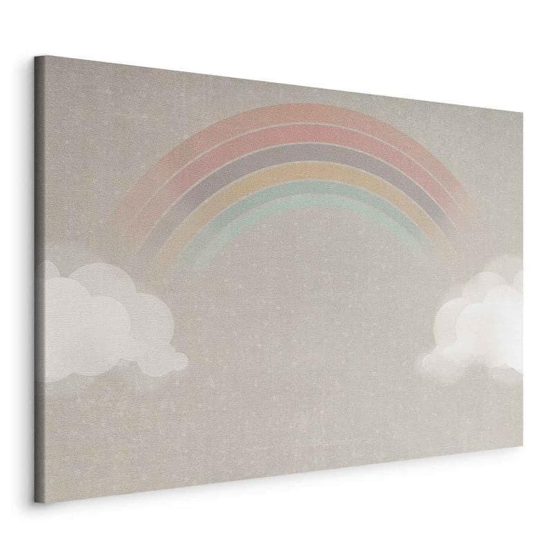 Quadro - Rainy June - Colorful Rainbow Emerging from Clouds on a Bright Background in Poster e stampe Collezione Casa - Trebisacce, commercioVirtuoso.it