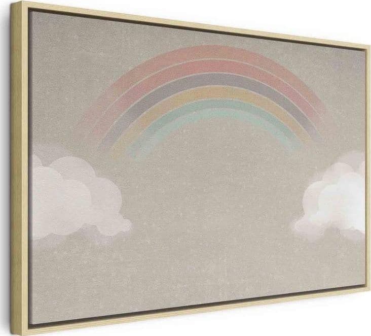 Quadro - Rainy June - Colorful Rainbow Emerging from Clouds on a Bright Background in Poster e stampe Collezione Casa - Trebisacce, commercioVirtuoso.it