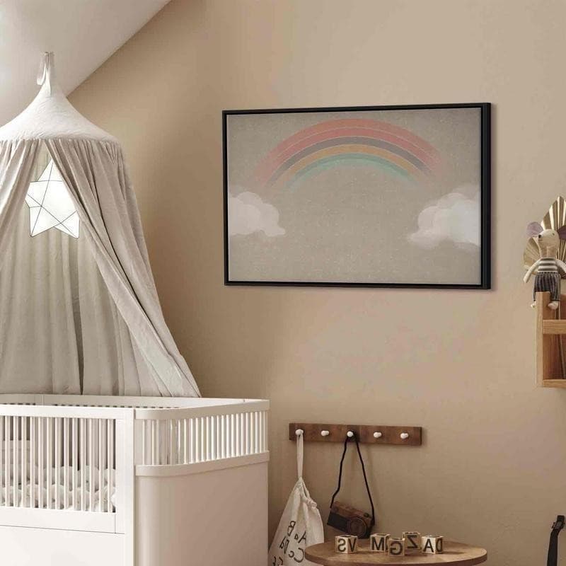 Quadro - Rainy June - Colorful Rainbow Emerging from Clouds on a Bright Background in Poster e stampe Collezione Casa - Trebisacce, commercioVirtuoso.it