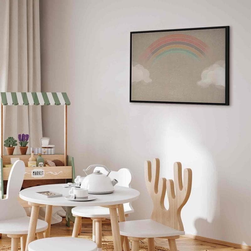 Quadro - Rainy June - Colorful Rainbow Emerging from Clouds on a Bright Background in Poster e stampe Collezione Casa - Trebisacce, commercioVirtuoso.it