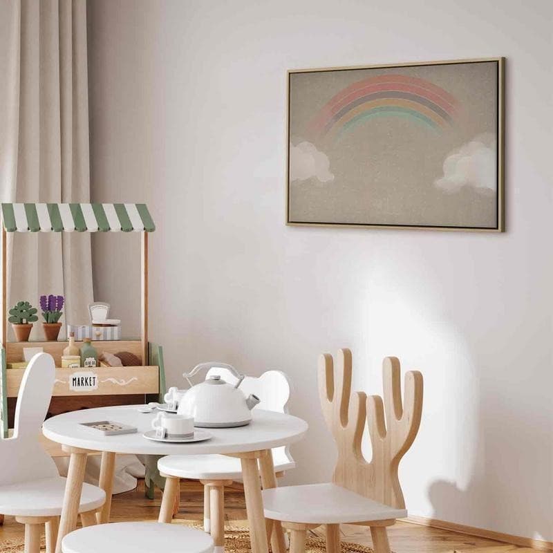 Quadro - Rainy June - Colorful Rainbow Emerging from Clouds on a Bright Background in Poster e stampe Collezione Casa - Trebisacce, commercioVirtuoso.it