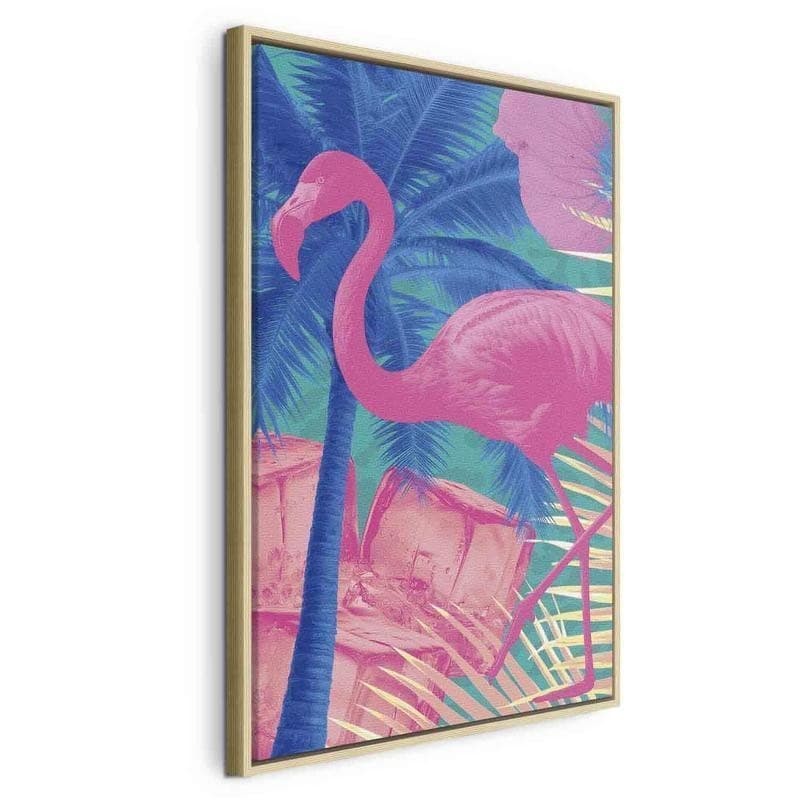 Quadro - Pink Flamingo - Abstract Flamingo Against Palms and Ice Cubes in Poster e stampe Collezione Casa - Trebisacce, commercioVirtuoso.it