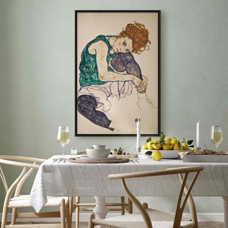 Quadro - Seated Woman with Legs Drawn Up in Poster e stampe Collezione Casa - Trebisacce, commercioVirtuoso.it