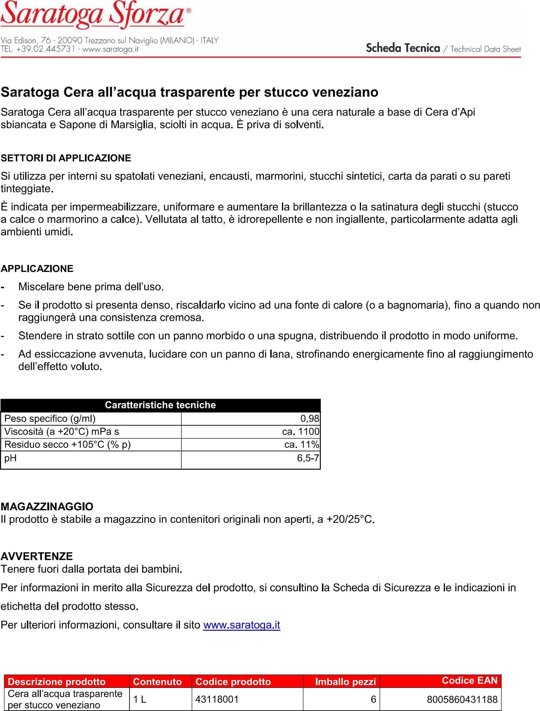 Gran classe 1lt cera trasparente ed idrorepellente per stucco veneziano e pittura colorata in Cera Aloiserw.com - Altomonte, commercioVirtuoso.it