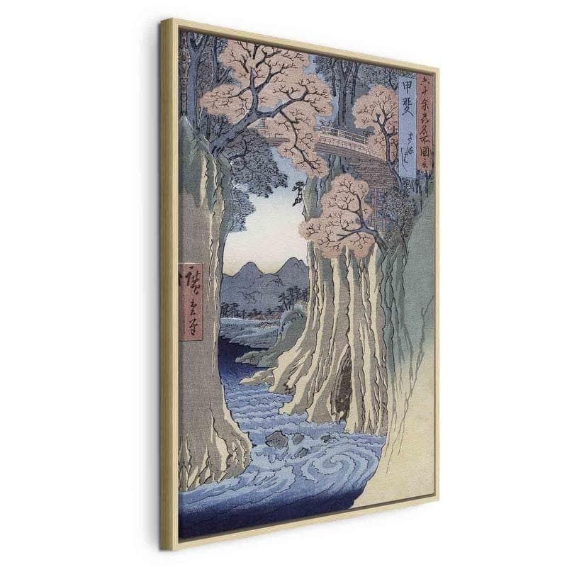 Quadro - The monkey bridge in the Kai province from the series Rokuju-yoshu Meisho zue (Utagawa Hiroshige) in Poster e stampe Collezione Casa - Trebisacce, commercioVirtuoso.it
