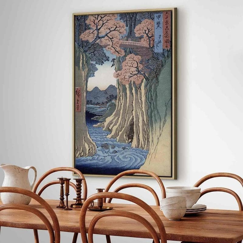 Quadro - The monkey bridge in the Kai province from the series Rokuju-yoshu Meisho zue (Utagawa Hiroshige) in Poster e stampe Collezione Casa - Trebisacce, commercioVirtuoso.it