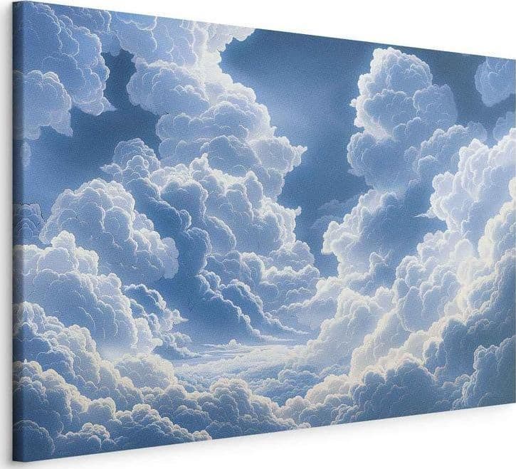 Quadro - Blue Sky Breaking Through White Fluffy Clouds in Poster e stampe Collezione Casa - Trebisacce, commercioVirtuoso.it