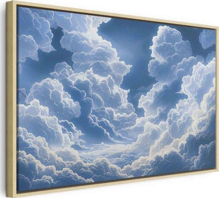 Quadro - Blue Sky Breaking Through White Fluffy Clouds in Poster e stampe Collezione Casa - Trebisacce, commercioVirtuoso.it