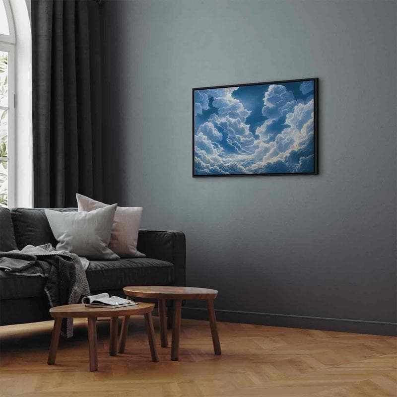 Quadro - Blue Sky Breaking Through White Fluffy Clouds in Poster e stampe Collezione Casa - Trebisacce, commercioVirtuoso.it