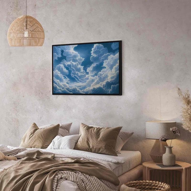 Quadro - Blue Sky Breaking Through White Fluffy Clouds in Poster e stampe Collezione Casa - Trebisacce, commercioVirtuoso.it
