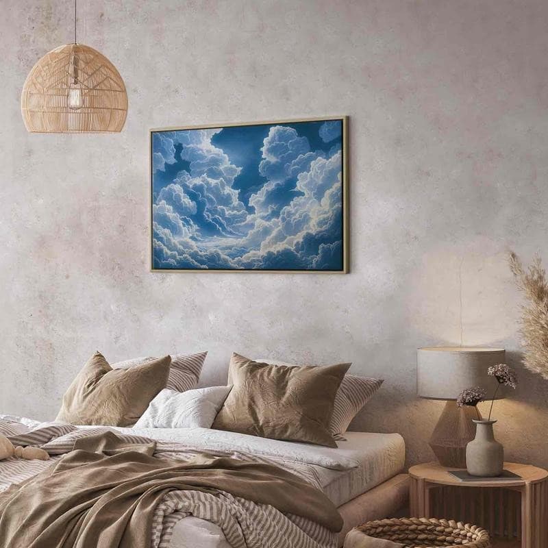 Quadro - Blue Sky Breaking Through White Fluffy Clouds in Poster e stampe Collezione Casa - Trebisacce, commercioVirtuoso.it