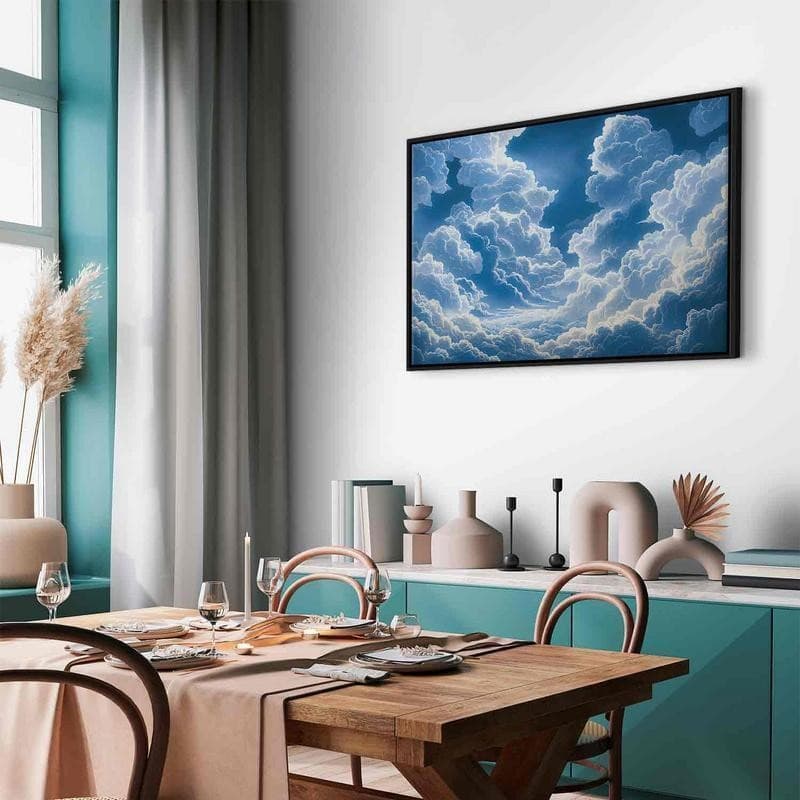 Quadro - Blue Sky Breaking Through White Fluffy Clouds in Poster e stampe Collezione Casa - Trebisacce, commercioVirtuoso.it