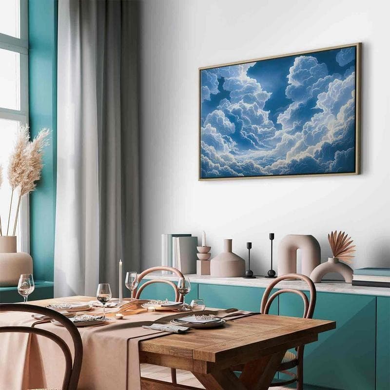 Quadro - Blue Sky Breaking Through White Fluffy Clouds in Poster e stampe Collezione Casa - Trebisacce, commercioVirtuoso.it