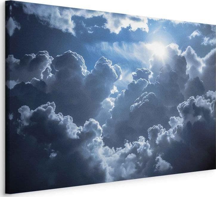 Quadro - Animated Scenery: The Sun Battling with Clouds in Poster e stampe Collezione Casa - Trebisacce, commercioVirtuoso.it