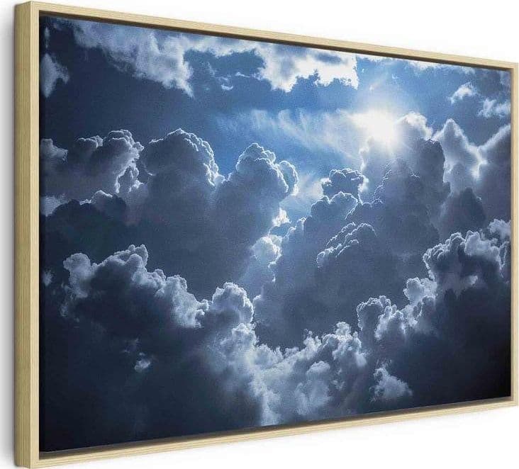 Quadro - Animated Scenery: The Sun Battling with Clouds in Poster e stampe Collezione Casa - Trebisacce, commercioVirtuoso.it