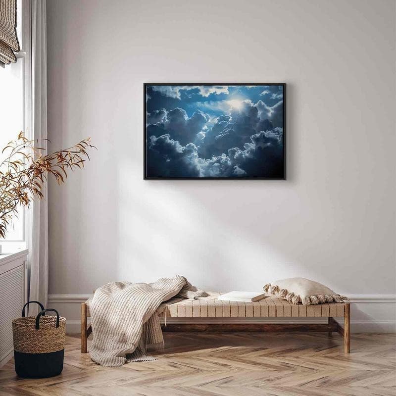 Quadro - Animated Scenery: The Sun Battling with Clouds in Poster e stampe Collezione Casa - Trebisacce, commercioVirtuoso.it