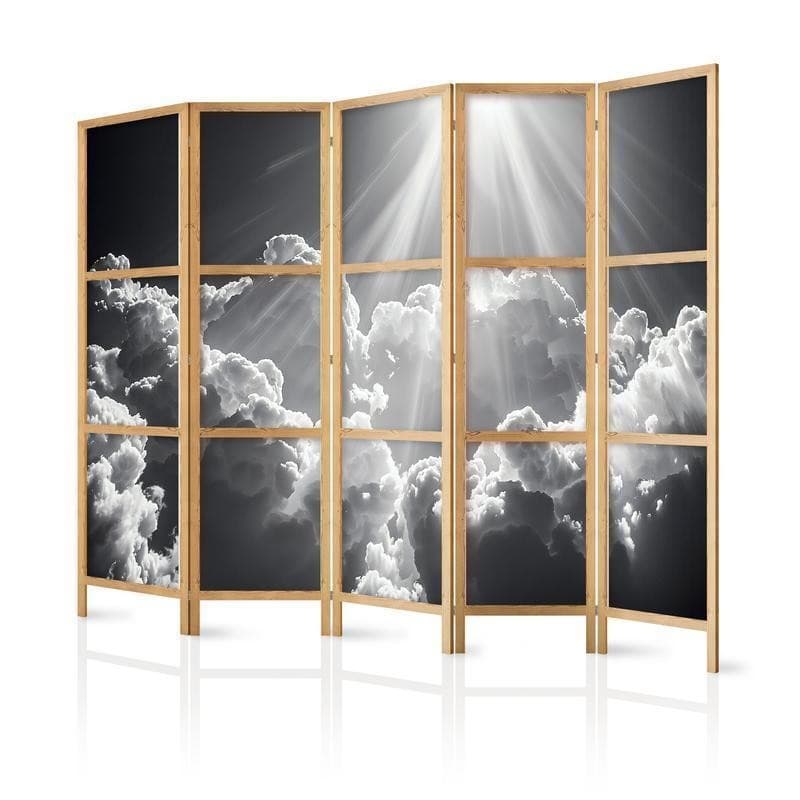 Paravento giapponese - Hope in the Clouds: Inspiring Rays of the Sun – Awaken Emotions
