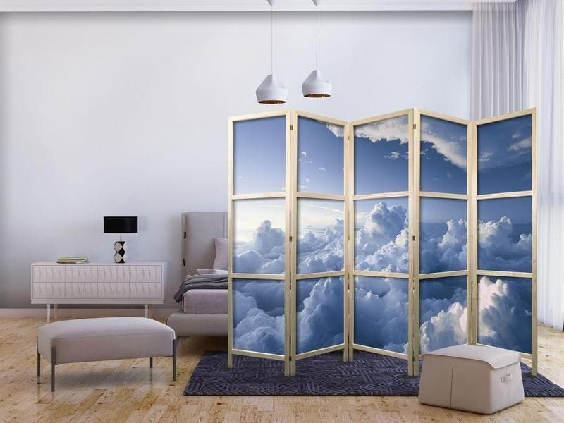 Paravento giapponese - Aerial Landscapes: Rays Illuminating Fluffy Cloud Formations in Paraventi Collezione Casa - Trebisacce, commercioVirtuoso.it