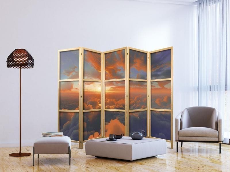 Paravento giapponese - When Dawn Tickles the Clouds: A Spectacle of Colors on the Morning Sky in Paraventi Collezione Casa - Trebisacce, commercioVirtuoso.it