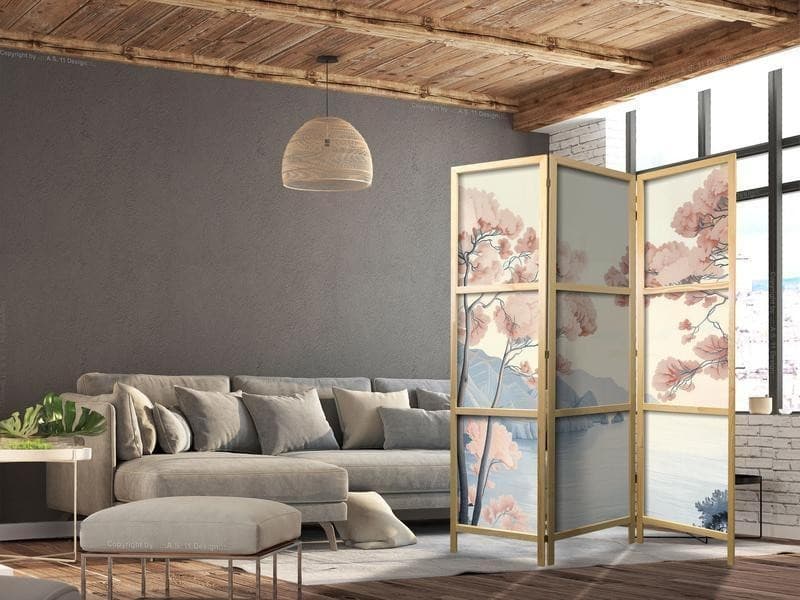 Paravento giapponese Paesaggio primaverile 3 ante in Paraventi Collezione Casa - Trebisacce, commercioVirtuoso.it