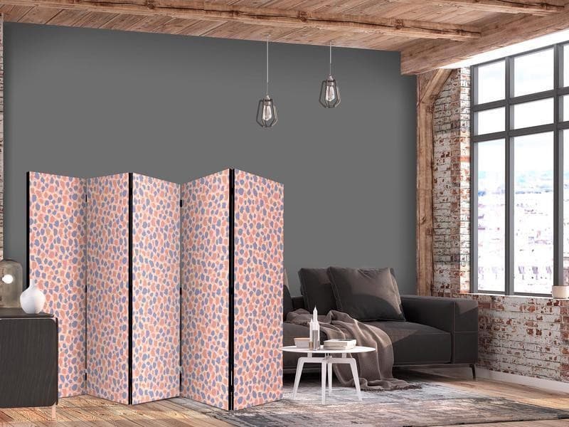 Paravento - Giraffe Pattern - Colorful Animal Pattern in Blue-Pink Spots in Paraventi Collezione Casa - Trebisacce, commercioVirtuoso.it