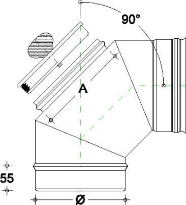 Curva da 80mm gomito MF con ispezione a tappo da in acciaio inox AISI 304 in Tubi di scarico Aloiserw.com - Altomonte, commercioVirtuoso.it