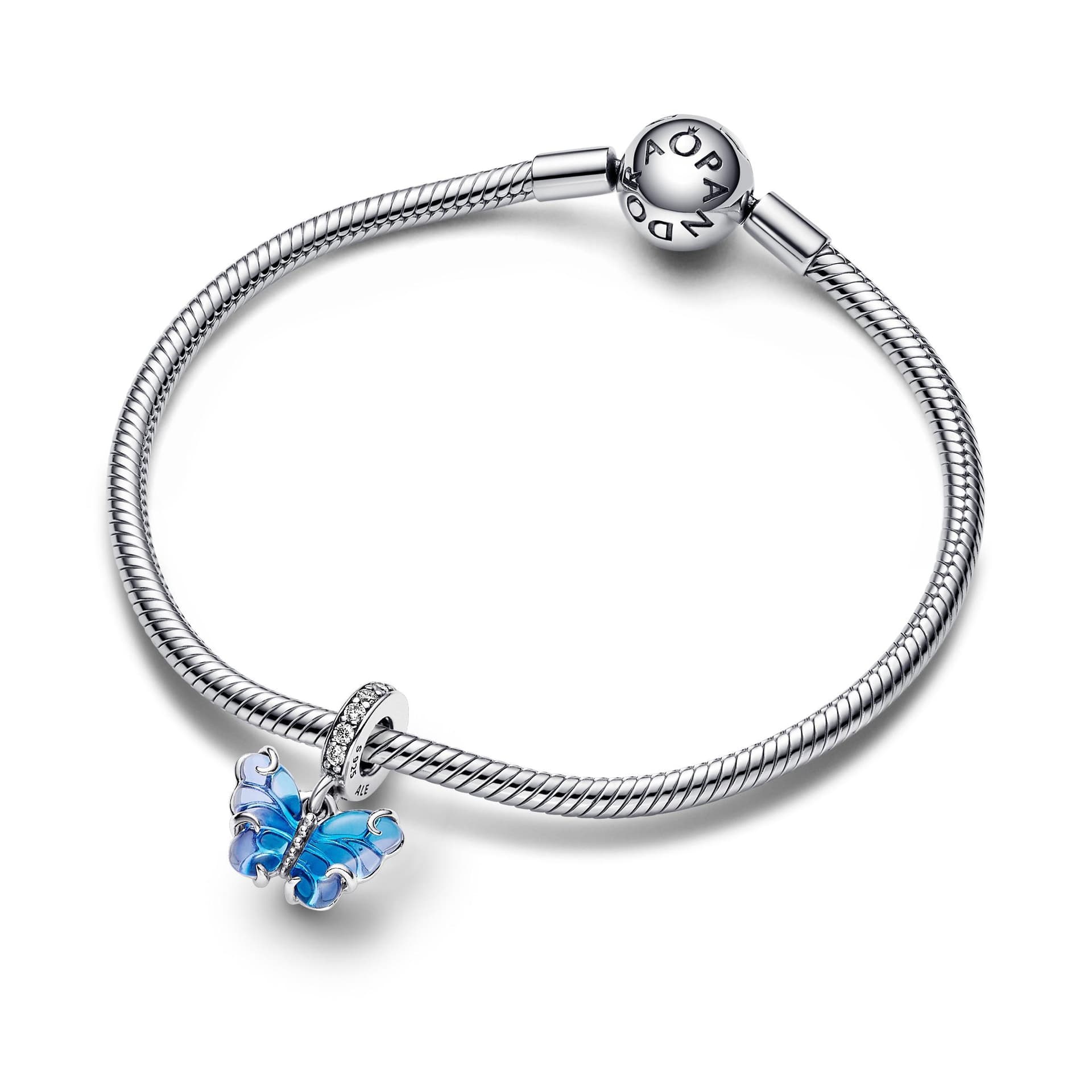 Pandora - Charm Pendente Farfalla Vetro di Murano Blu in Bead Charm Alba Gioielli - Casoria, commercioVirtuoso.it