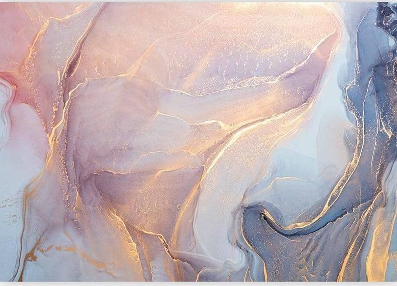 Carta da parati - Pink and Blue Marble - Abstract Watercolour With Gold Accent in Carta da parati Collezione Casa - Trebisacce, commercioVirtuoso.it