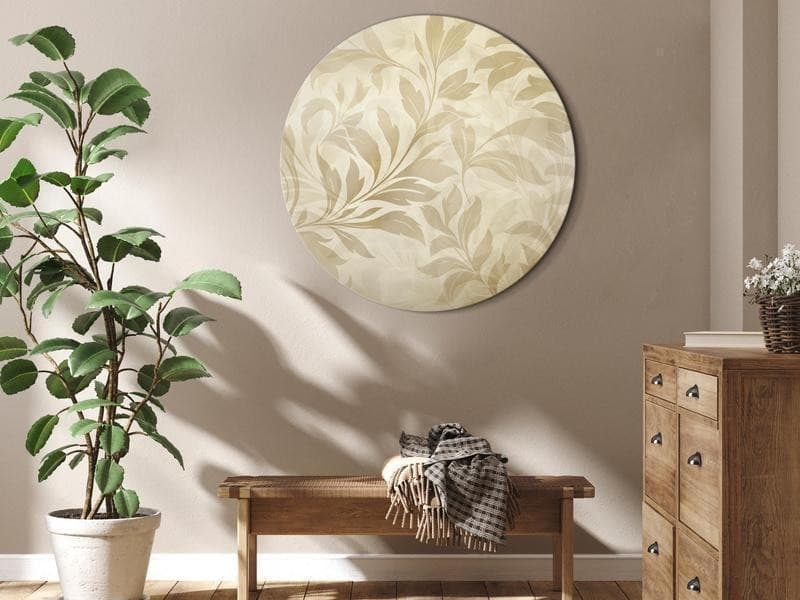 Quadro rotondo Foglie rampicanti beige in Poster e stampe Collezione Casa - Trebisacce, commercioVirtuoso.it